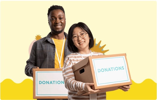 Two People Donation Boxes