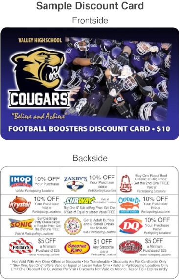 Football Booster Discount Card
