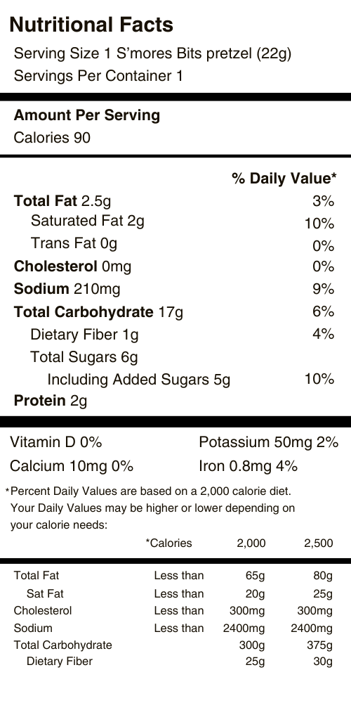 S'more Bits Pretzel Rod Nutritional Facts