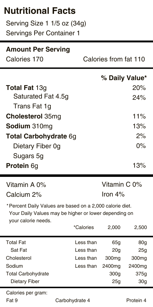 Hot & Spicy Beef Sticks Nutritional Facts