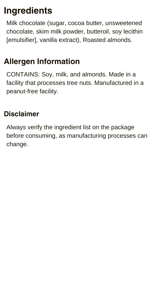 Almond Bar Ingredients