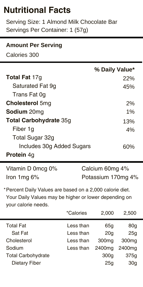 Almond Bar Nutritional Facts