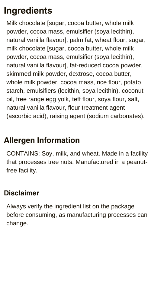 Wafer Bar Ingredients