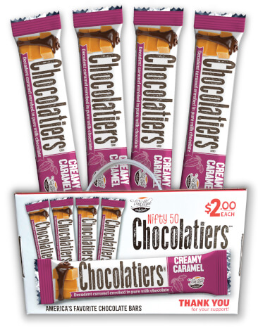 $2 Caramel Straight Pack Bars & Carrier