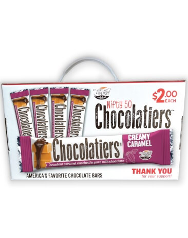 $2 Caramel Straight Pack Bars Carrier