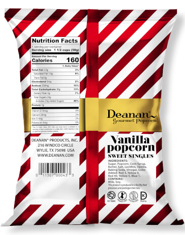 Holiday Vanilla Popcorn Bag (Back)