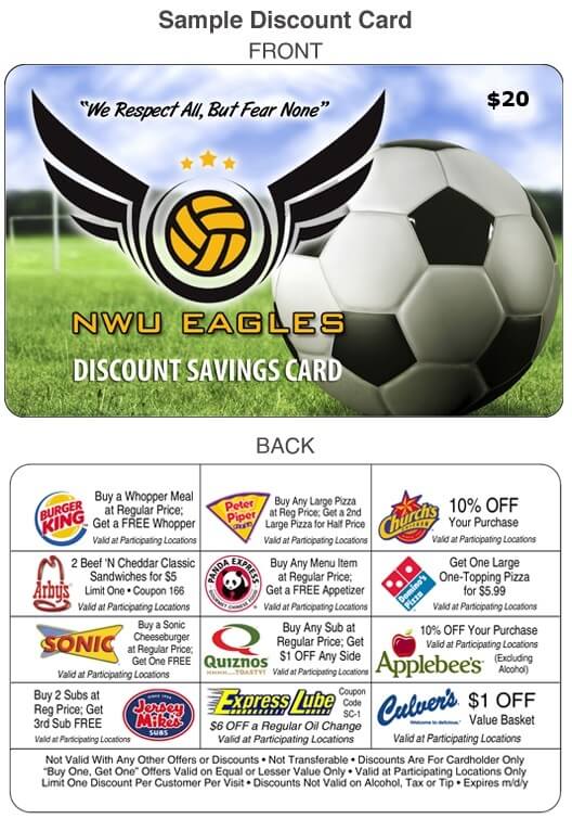 Soccer League Fundraiser Discount Card