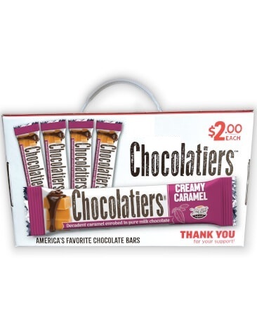$2 Caramel Straight Pack Bars Carrier