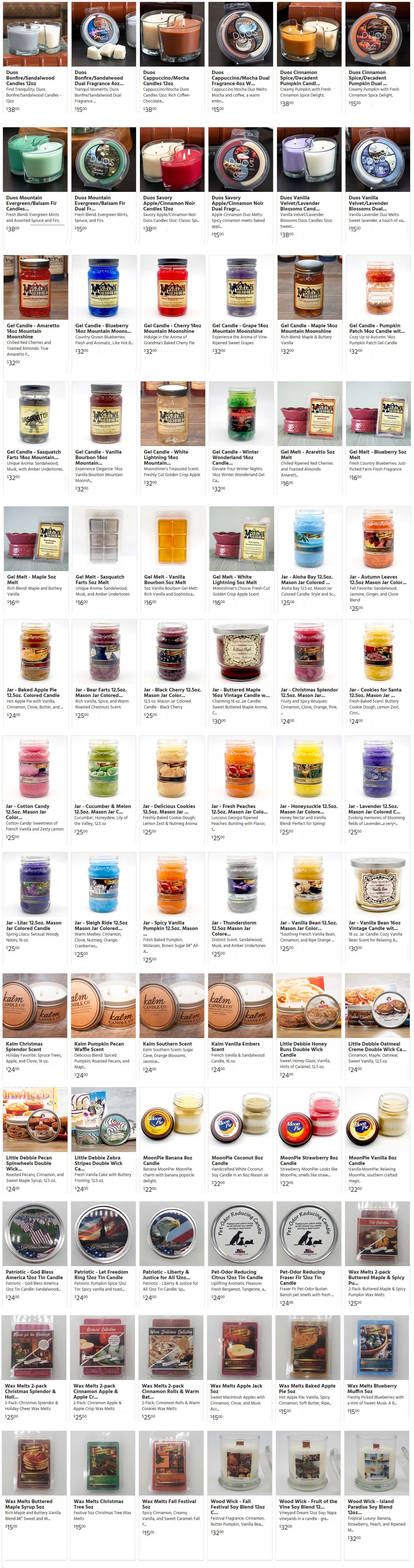 Candles Online Store Products