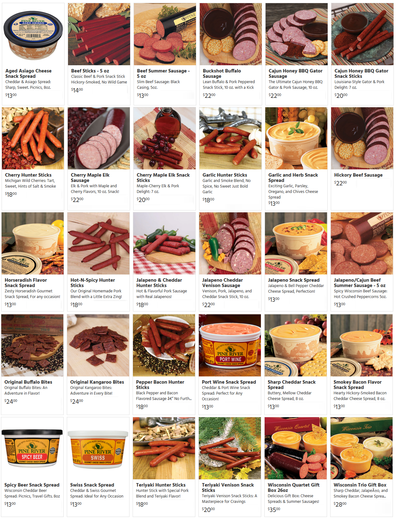 Cheese & Sausage Online Store Products