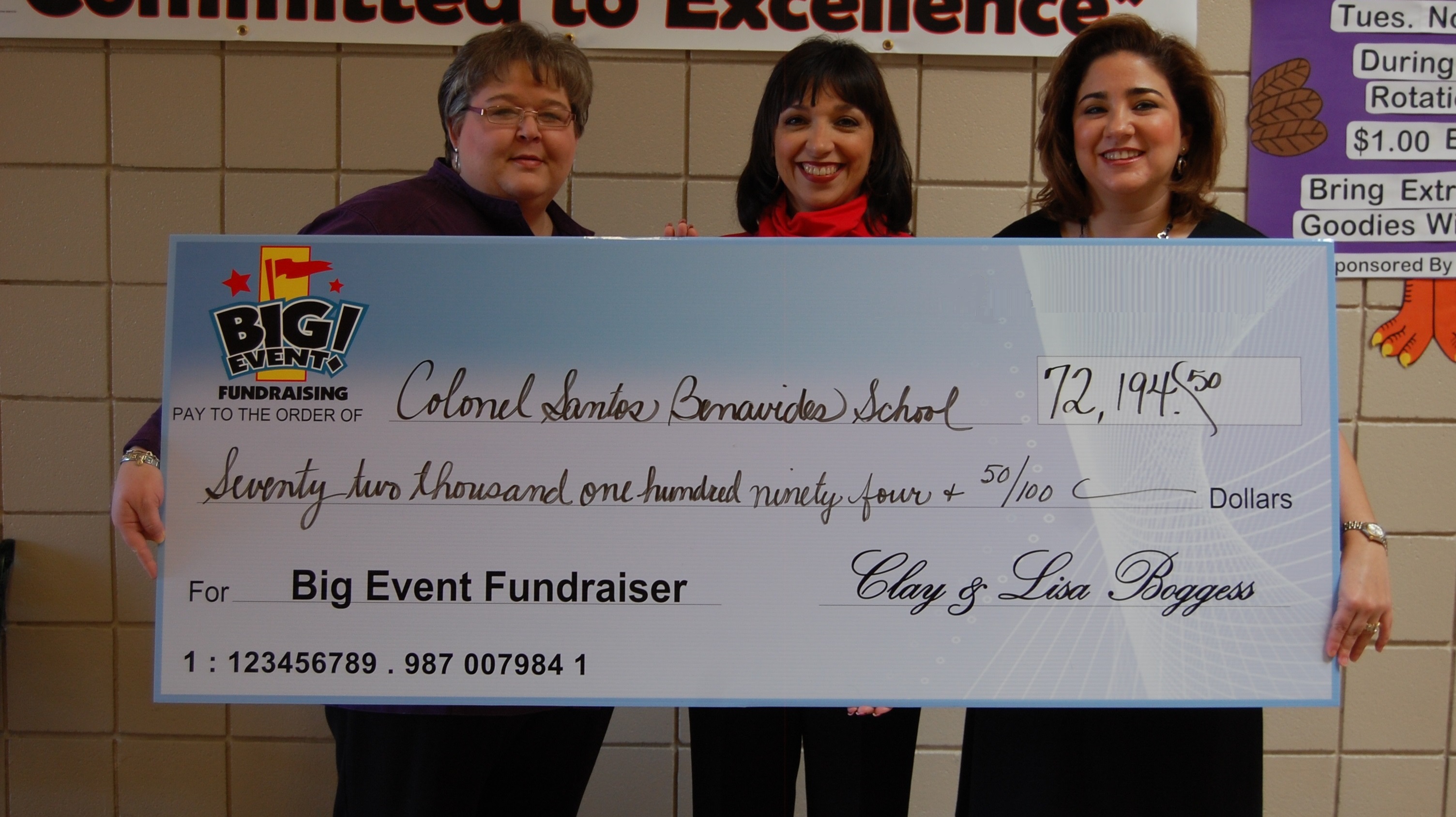 Best Super Party Ever as Sales Skyrocket Col. Santos Benavides School fundraising team holding check