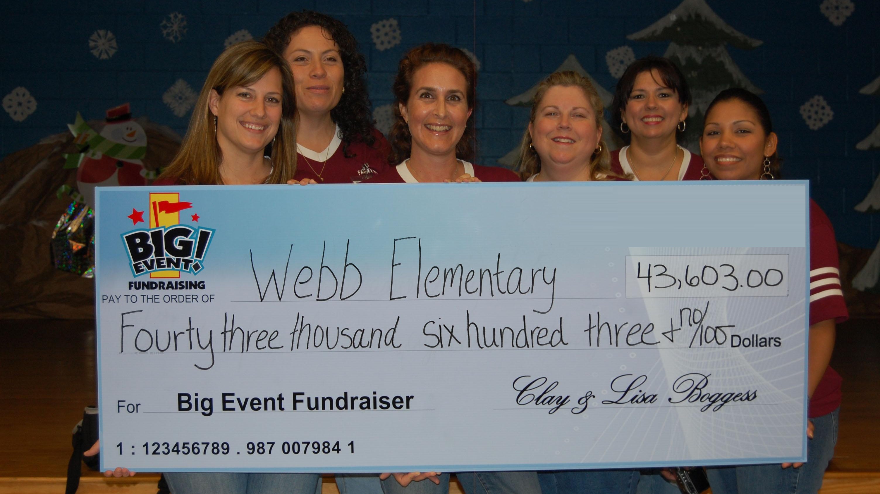 Big Fundraising Ideas Makes Process Easy Webb Elementary School fundraising team holding check