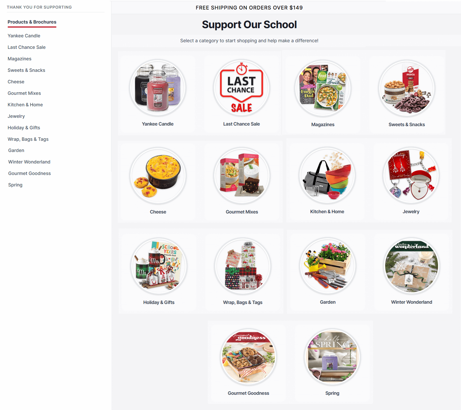 Online Store Gift Categories