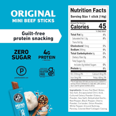 Beef Sticks Ingredient & Nutritional Information