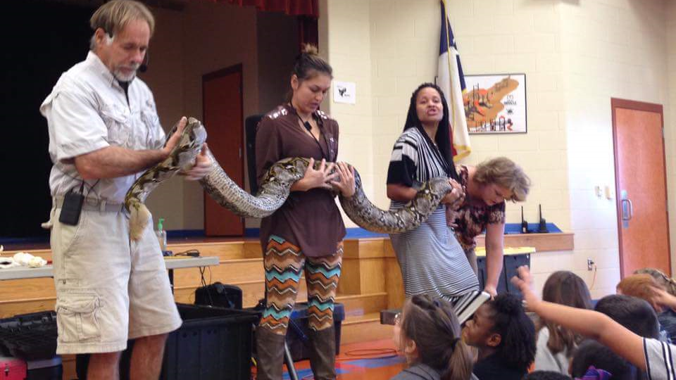 Reptile Show One of the Best Presentations Refugio Elementary School students enjoying reptile show