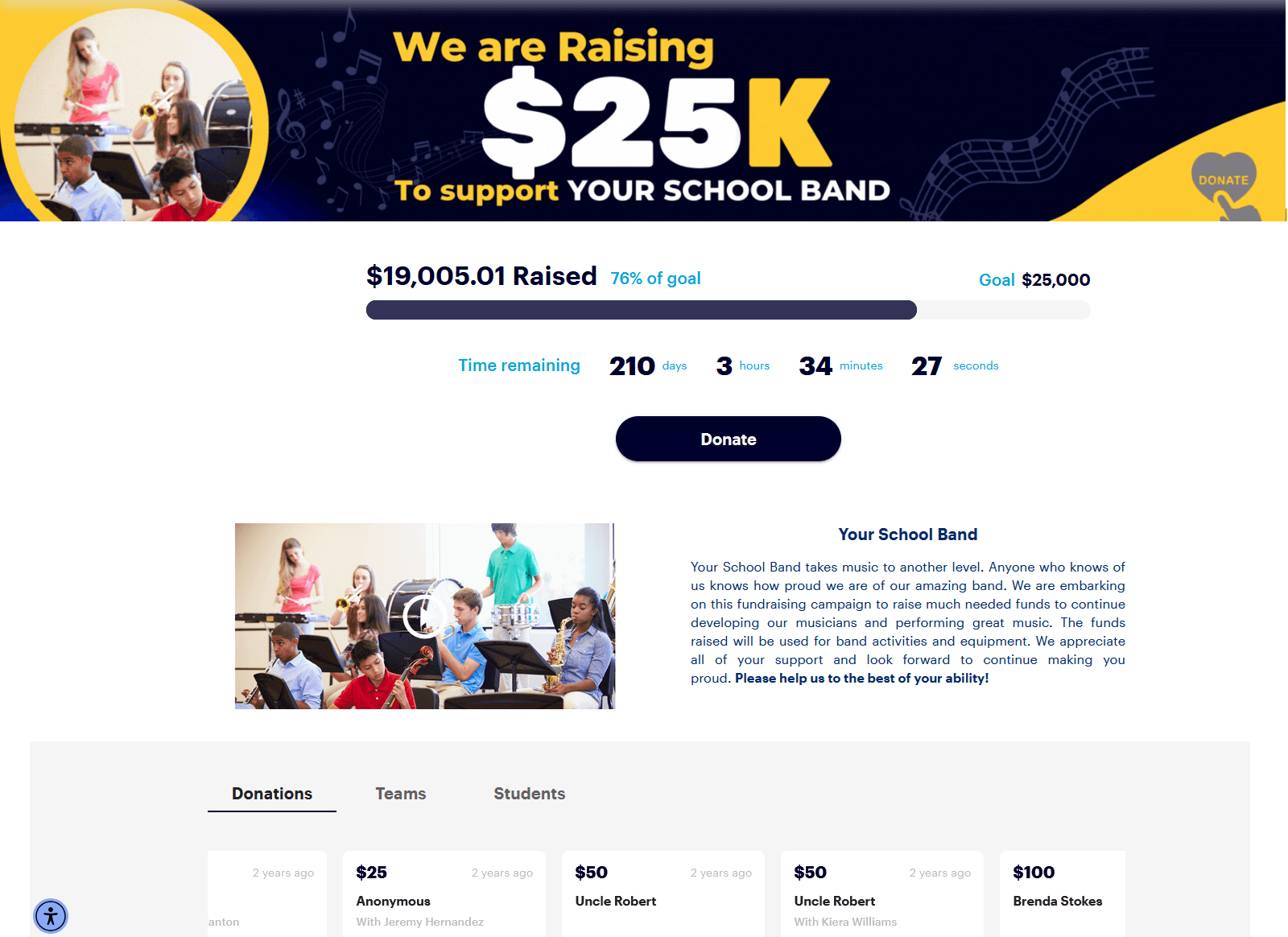 Sample Donations Online Fundraiser Store