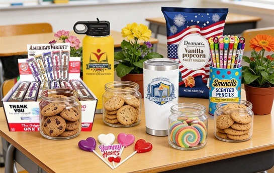 School fundraising products on a table
