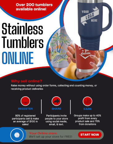 Start Your Stainless Tumblers Online Fundraiser | Up to 40% Profit