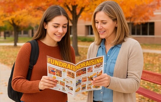Student show teacher school fundraising brochure