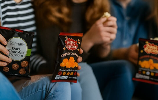 Students enjoying popcorn
