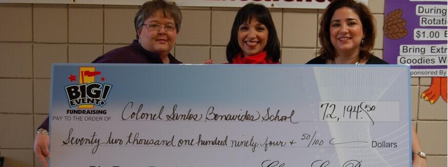 Elementary School Profit Increases Tremendously Santos Benavides School fundraising team holding check
