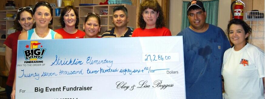 Big Fundraising Ideas Provides Excellent Product Stricklin Elementary School fundraising team holding check