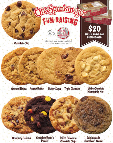 Otis Spunkmeyer Cookie Dough Fundraiser Catalog