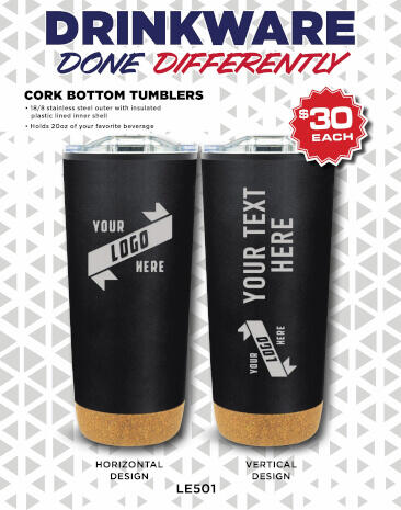 Cork Bottom Tumbler Fundraiser Brochure Cover