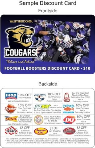 Football Booster Discount Card Football Booster Discount Card