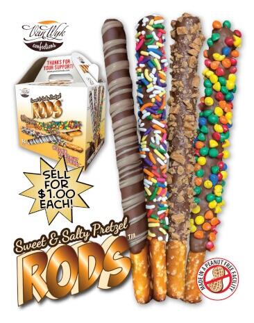 $1 Peanut Free Pretzel Rods Fundraiser Product wc-61024