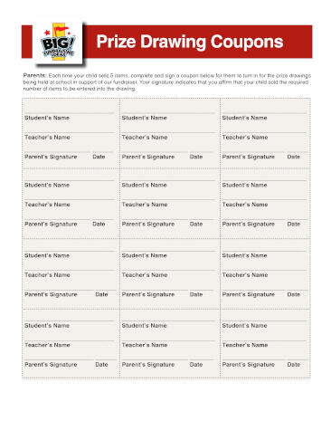 Prize Drawing Coupons
