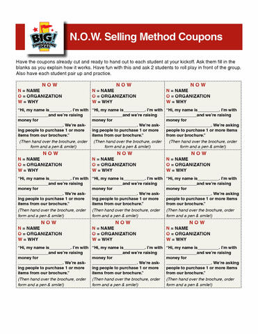 N.O.W. Selling Method Coupons