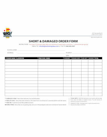 Short & Damaged Form