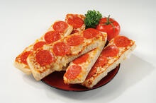 Pepperoni pizza sticks from a frozen food brochure