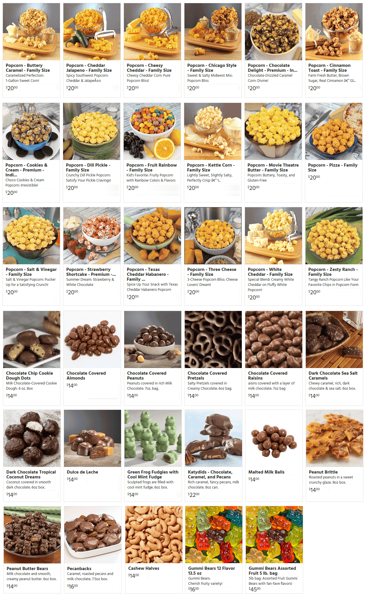 Sweet & Savory Snacks Online Store Products